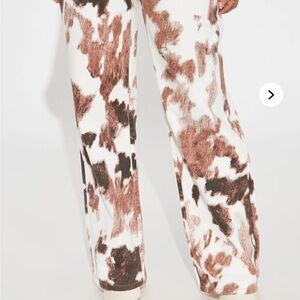 Fashion Nova Brown and White Wide Leg Pants